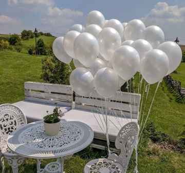 БОЛЬШИЕ БЕЛЫЕ МЕТАЛЛИЧЕСКИЕ ШАРЫ ДЛЯ ПРИЧАЩЕНИЯ, СВАДЬБЫ, ДНЯ РОЖДЕНИЯ, СВАДЬБЫ, 100 ШТ.