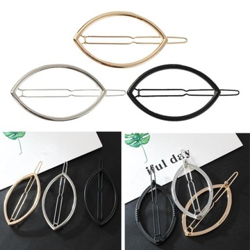 Изысканная полая заколка для волос, алюминиевая овальная заколка для волос, женская, золотого цвета