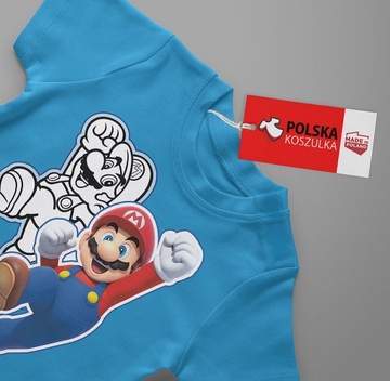 НАБОР 3В1 ДЕТСКАЯ ФУТБОЛКА ТАТУ НАКЛЕЙКИ SUPER MARIO BROS 152 КАЧЕСТВО