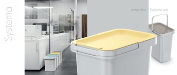 Kosz na śmieci SYSTEMA 1x10L, 1x23L - Popielaty