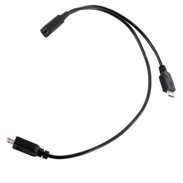Rozdzielacz Micro USB 2.0 Y żeński na 2 męskie dane