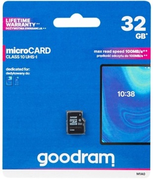 Карта памяти Goodram micro SD SDHC 32 ГБ + адаптер