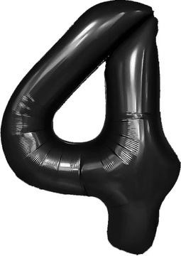 Duży balon CYFRA 4 XXL 100 cm czarny
