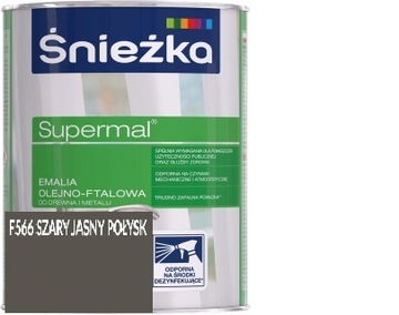 Farba ŚNIEŻKA SUPERMAL olej-ftalo 0,8L SZARY JASNY