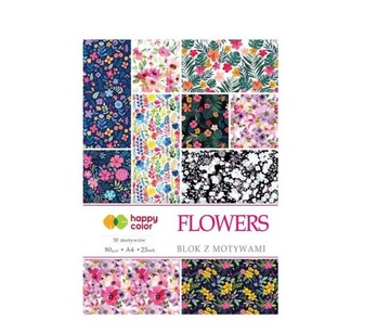 BLOK Z MOTYWAMI FLOWERS A4/15K 80G