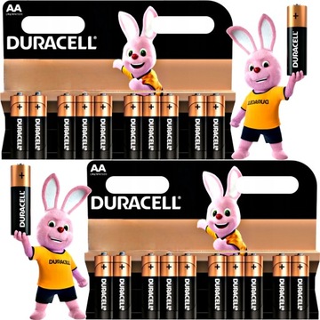 DURACELL ORYGINALNE BATERIE ALKALICZNE R6 AA 10 lat ważności 1,5V x20