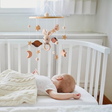 Montessori Baby Crib Mobile Sensoryczna Zabawka Słoń