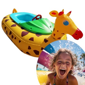 Детская электрическая понтонная надувная лодка с животными, плавательный бассейн, АКВАПАРК