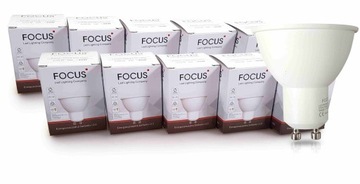 10x ŻARÓWKA LED GU10 6W 520lm 3000K BIAŁA CIEPŁA MOCNA NIEMRUGAJĄCA =40W