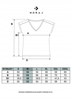 BLUZKA DAMSKA BAWEŁNIANA Z KRÓTKIM RĘKAWEM KOSZULKA LUŹNIEJSZA MORAJ R.M