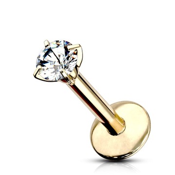 LABRET KOLCZYK TRAGUS GWINT ZłOTY 1,2/8/3