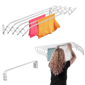 SUSZARKA NA PRANIE ŁAZIENKOWA HARMONIJKOWA ŚCIENNA 100 cm