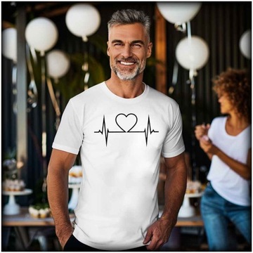 В подарок мужская футболка Lifeline с изображением сердца, любви, сердцебиения