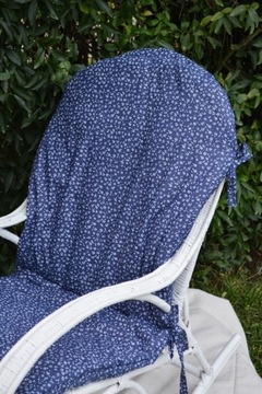 Плетеное кресло-качалка БЕЛЫЙ, подушка MIX