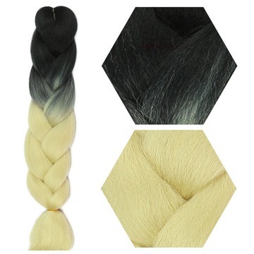 Włosy SYNTETYCZNE do warkoczyków KOLOROWE warkoczyki DOCZEPIANE WŁOSY ombre