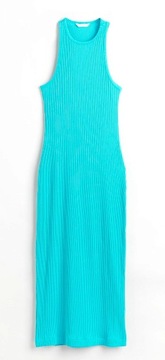 H&M turkusowa Sukienka w prążki roz. XL