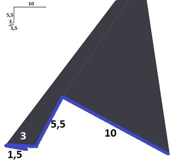 Obróbka balkonu 3 ral 7024 MAT GRAFIT dł. 1,95 m