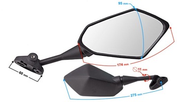 БОЛЬШИЕ УНИВЕРСАЛЬНЫЕ ЗЕРКАЛА МОТОКУТЕР Zipp CBR
