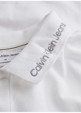 Koszulka polo biała Calvin Klein Jeans M (48)