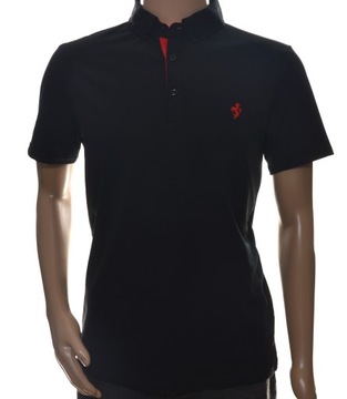 Męska bluzka czarna koszulka t-shirt polo XL