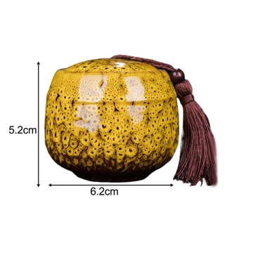 Ceramiczny pojemnik na herbatę Pojemnik na żywność Żółty 6,2 x 5,2 cm 70ml
