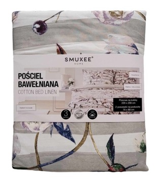 Smukee Pościel 100% Bawełna Dwustronna 220x200 cm miękka i miła w dotyku