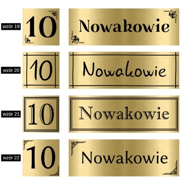 ZESTAW Tabliczek na DRZWI Nazwisko + NUMER WZORY