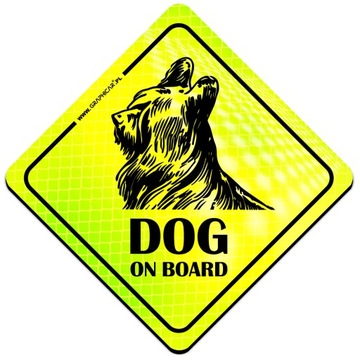 MAGNES ODBLASK DOG ON BOARD PIES NA POKŁADZIE NEON