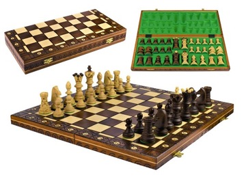 SZACHY DREWNIANE AMBASADOR 54cm NA PREZENT