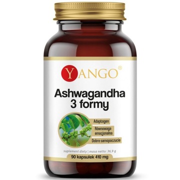YANGO Ashwagandha 3 Formy 90vegcaps NA DOBRE SAMOPOCZUCIE