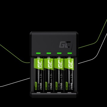 ЗЕЛЕНОЕ ЗАРЯДНОЕ УСТРОЙСТВО ДЛЯ ЗАРЯДНЫХ АККУМУЛЯТОРОВ VITAL CHARGER AA/AAA