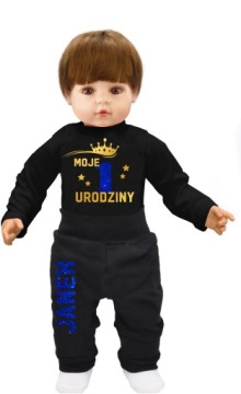 Komplet urodziny Moje 1 Urodziny Brokat Imię r.86