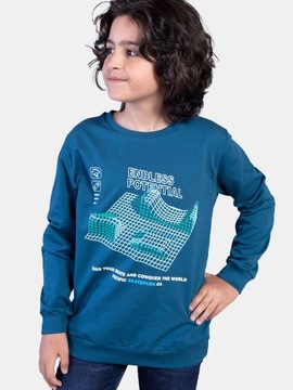Bluza dziecięca chłopięca dresowa morski 128