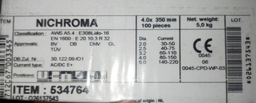 Elektrody spawalnicze nierdzewna E308 4x350 LINCOLN