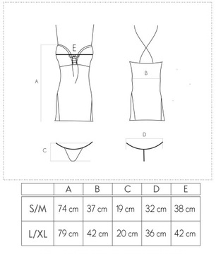 Koszulka nocna koronkowa Prześwitująca Seksi L/XL