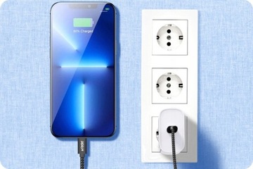 БЛОК ПИТАНИЯ ЗАРЯДНОГО УСТРОЙСТВА 2xPORTS -C- 20W 1xPORT -A- QC С КАБЕЛЕМ ДЛИНОЙ 1М ДЛЯ IPHONE