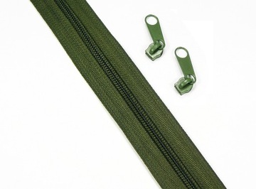 SUWAK TAŚMA SUWAKOWA 5mm 5m +10maszynek OLIWKOWA