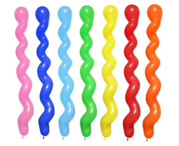 Balony do modelowania spiralne rurki mix kolor x10