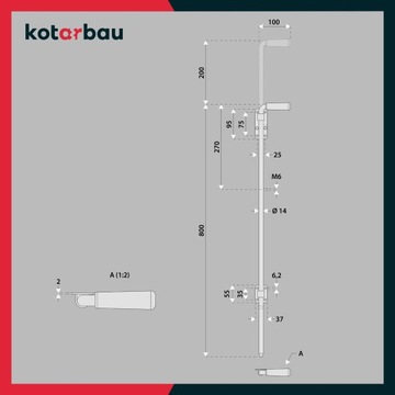 ЗАМОК ДЛЯ ВОРОТ 80 СМ, ОЦИНКОВАННАЯ КОРЗИНКА, ЗАМОК ДЛЯ ВОРОТ