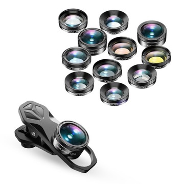 Zestaw obiektywy dla fotografa 3x obiektyw 8x filtr etui Apexel APL-DG11
