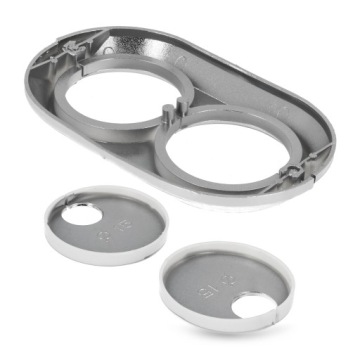 РОЗЕТКА МАСКИРОВАННАЯ РОЗЕТКА Трубы 15 мм ХРОМ ДВОЙНАЯ Решетка разъемная