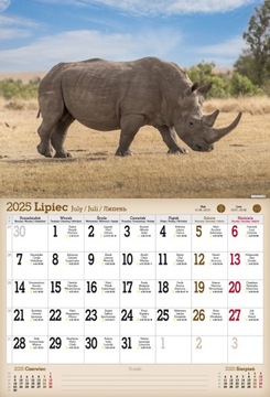 НАСТЕННЫЙ КАЛЕНДАРЬ НА 2025 ГОДА А3 НА СПИРАЛЕ ДИКИЕ ЖИВОТНЫЕ ЛЕВ ПОПУГУИ ЖИРАФ