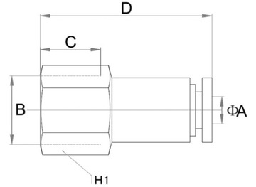 АВТОПНЕВМАТИЧЕСКИЙ РАЗЪЕМ ПРЯМОЙ 6 мм 1/4