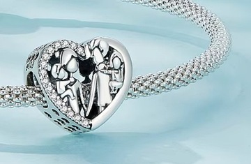 CHARMS ZAWIESZKA RODZINA CHARMS FAMILY CHARMS SERCE CHARMS MAMA TATA DZIECI