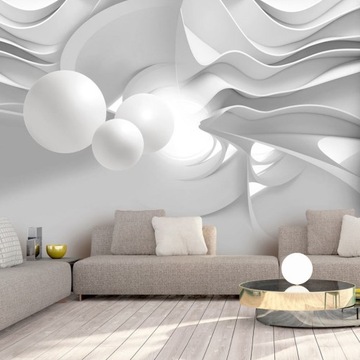 Fototapeta Białe fale 3D kule 250x175