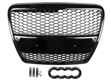 Grill atrapa RS AUDI A6 C6 04-08 czarny Połysk