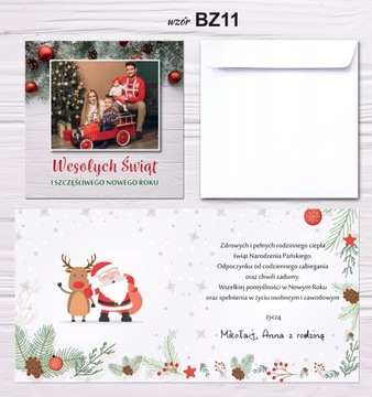 Foto Kartki Świąteczne ze zdjęciem Boże Narodzenie Nowy Rok życzenia