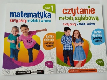 KARTY PRACY x2 Czytanie Sylabową + Matematyka kl.1