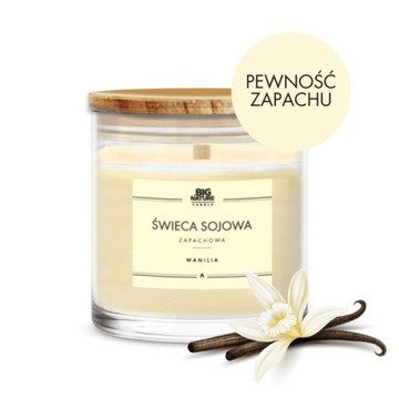 Big Nature Świeca sojowa o zapachu WANILII 150g