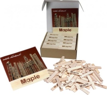 NATURALNE DREWNIANE KLOCKI MAPLE ECOPAK 100 SZT.